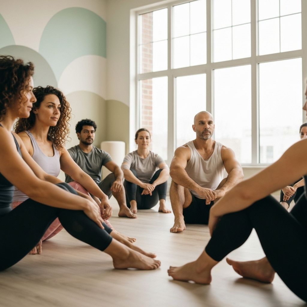 Diverse group in Pilates class